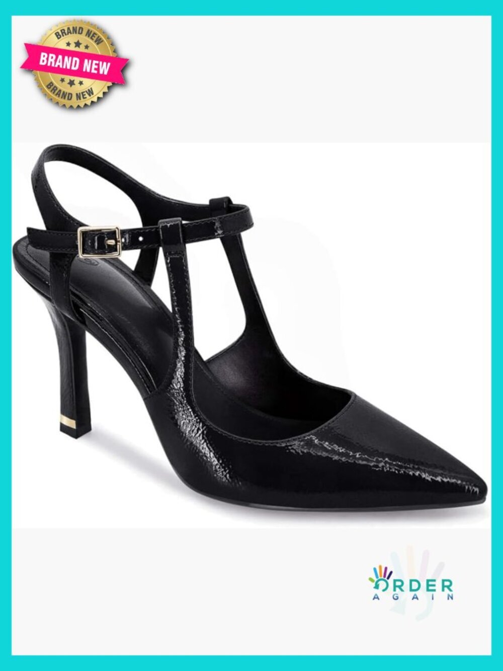 Stiletto Heels Pointed Toe Ankle Strap Patent Leather Classic Sexy Office